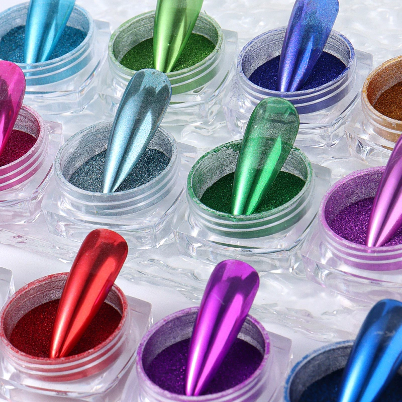 Nail Powder 17 Colors Metallic Chrome Nail Powder Set Y2K Christmas Styles nail powder nail glitter nail decoration nail decorations nail flakes