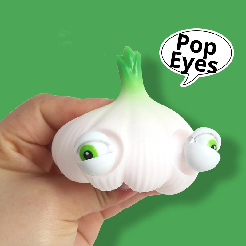 Novelty Stress Relief Toys with Pop Out Eyes Vegetables Kneading Slow Rebound Silicone Toys Autism ADHD Kawai Cute Squeeze Toys 3