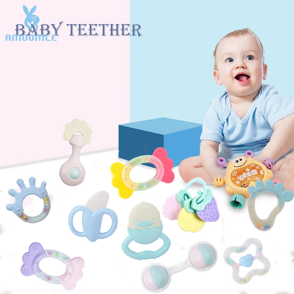 

Rattle Teether Toys For Babies Educational Baby Games Rattle Toys Teether For Teeth Newborns Baby Rattles Toys 0 12 Months