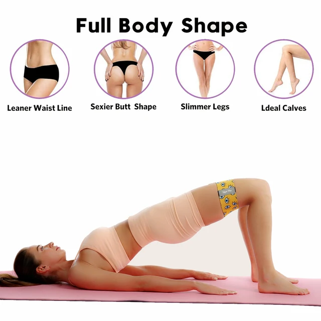 Resistance Bands for Working Out, Exercise Bands Workout, Booty Bands for Women Legs and Glutes, Pilates Flexbands Yellow 4