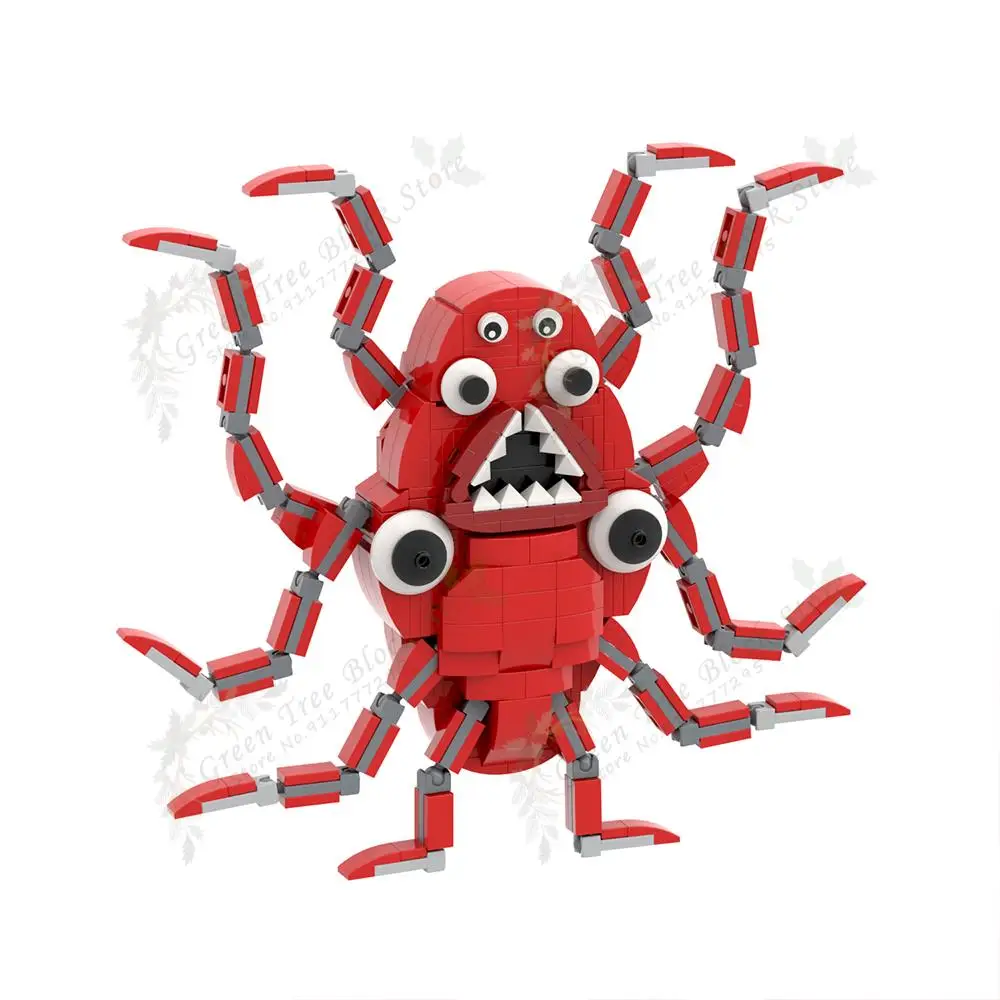 MOC1287 크리에이티브 시리즈 레드 반반 빌딩 블록, 공포 게임 몬스터 캐릭터 모델 조립 벽돌 장난감, 어린이 선물, 451 개