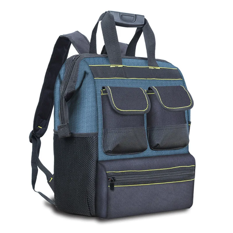 

Tools Shoulder Bag for Electrician Backpack Complete Kit Organizer Canvas Multiple Pockets Padded Fabric Thick Hardware Storage