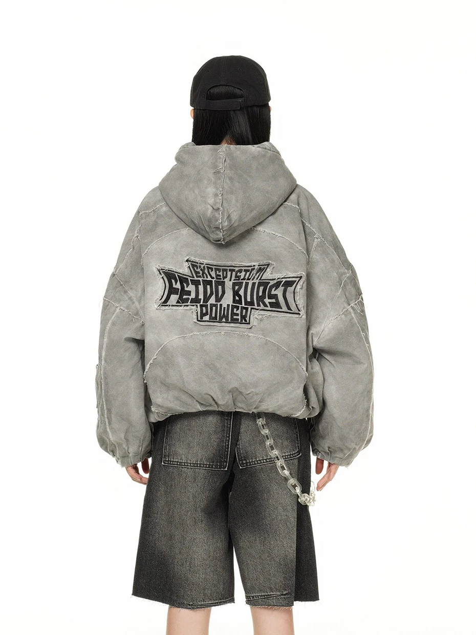 Vintage Men Winter Jackets Thicken Warm Parkas Coat Streetwear Harajuku Hip Hop Oversized Padded Jackets Retro Hooded Jackets