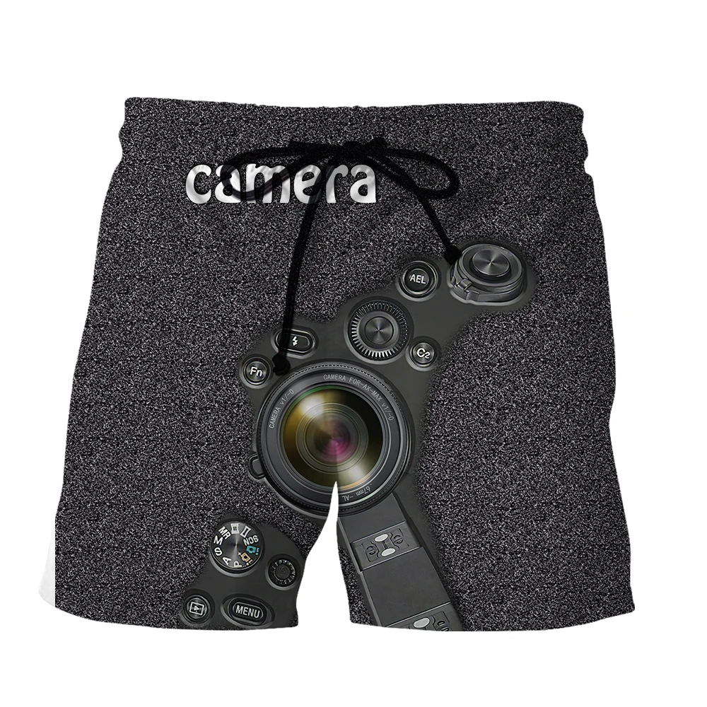 SONSPEE Casual Camera Punk Funny Shorts Men Women's Harajuku Machine Parts Graphic Sportwear Oversized 3D Print Short Pants