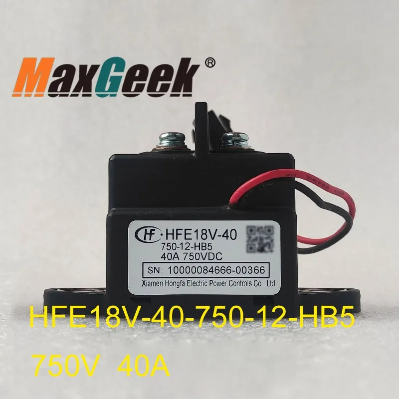 

Maxgeek New Energy Resources HFE18V-40-750-12-HB5 Coil 12VDC 750V/40A Electromagnetic Relay DC Relay Contactor for HONGFA