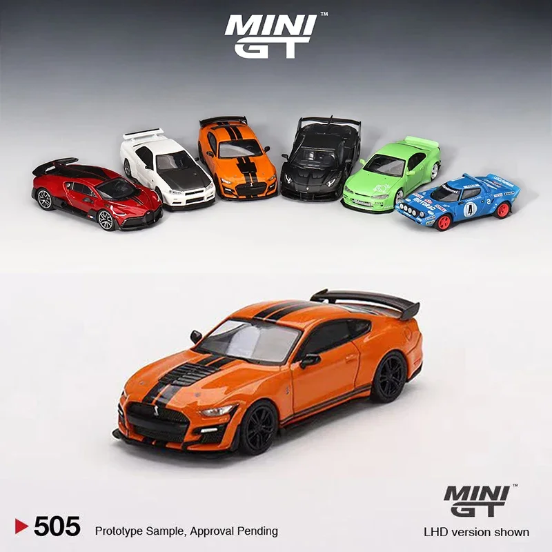 

MINI GT 1:64 Model Car Mustang Shelby GT500 Alloy Die-Cast Sport Vehicle-Orange #505 RHD