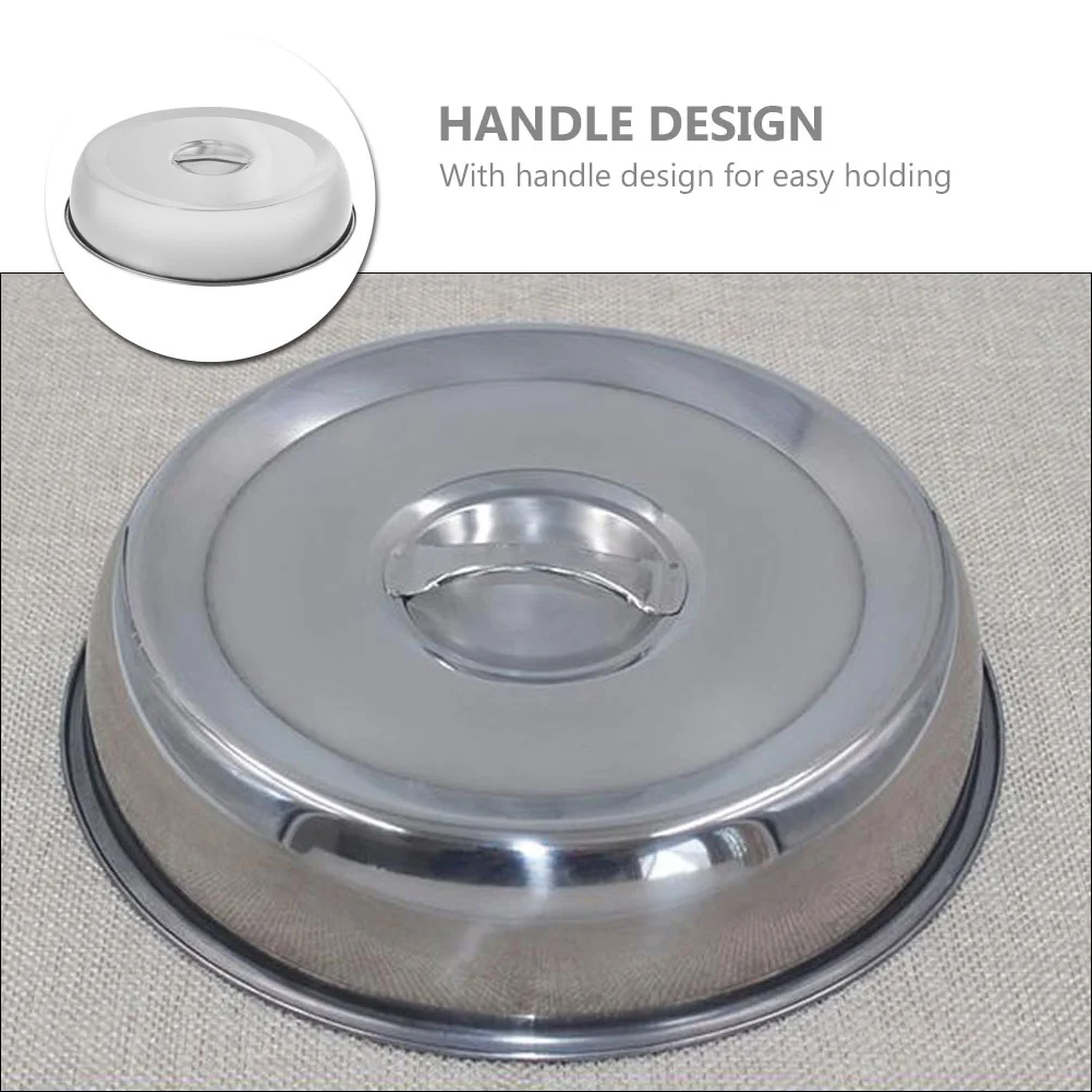 Stainless Steel Circular Pot Lid Food Dome Kitchen Cookware Grill Cover Plates Household Protective Steam Retainer Pan Dining