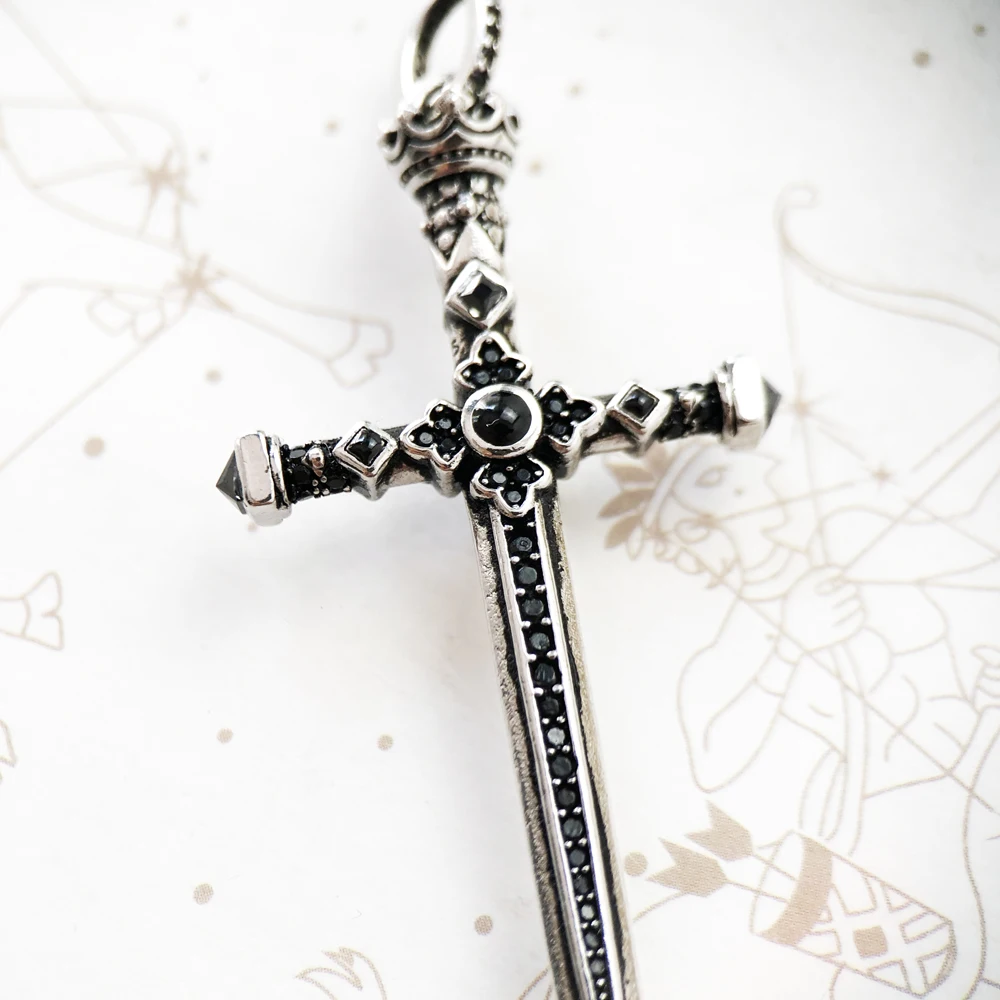 Pendant Royal Sword Summer Jewelry Vintage 925 Sterling Silver Symbolism of Courage Gift For Men Women pendant necklace