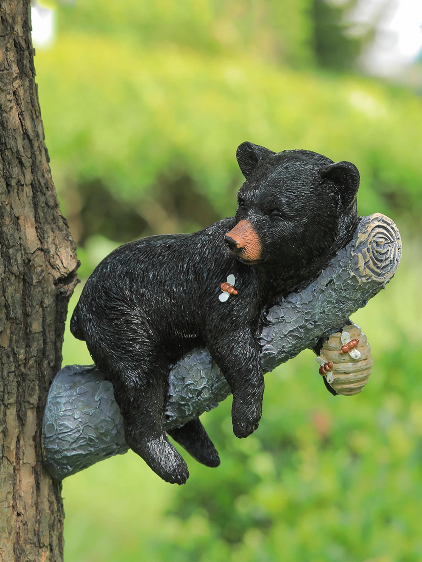 1pc Black Bear Resin Ornament Garden Decoration