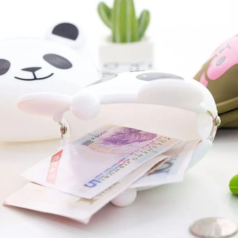 Cartoon Animal Mini Coin Purse for Kids Cute Silicone Wallet with Clip Leak-Proof Mini Pouch for Allowance & Treasures