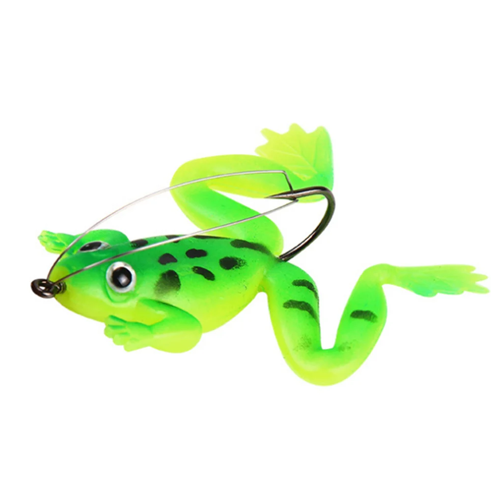 

ZWICKE 3D Eyes Artificial Silicone Frog Bait with Hook Wobbler Soft Lures For Catfish Perch Bass Pike Fishing Tackle 6cm 5.2g