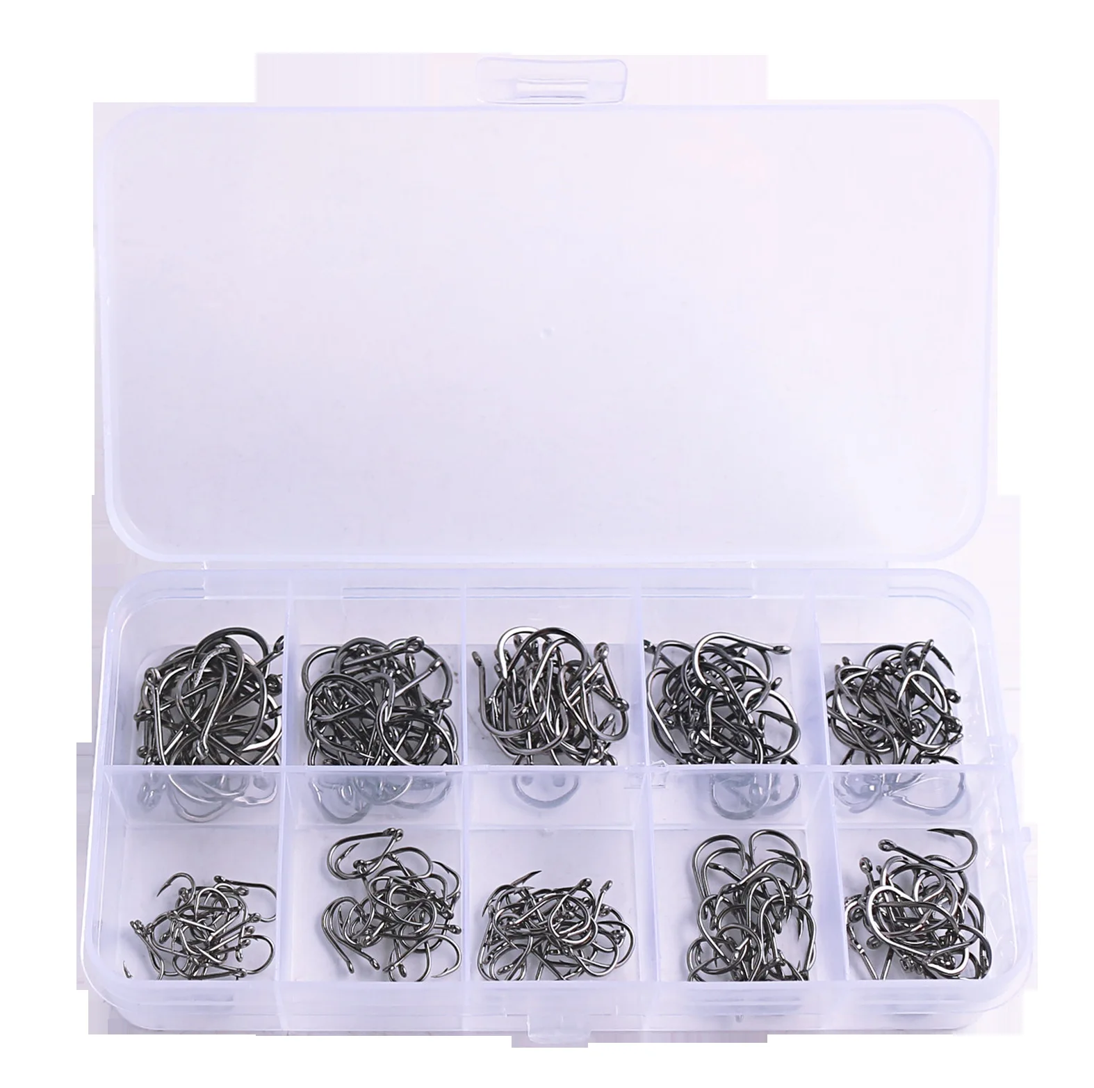 100-1000Pcs Fishing Hooks Set High Carbon Steel Barbed FishHooks for  Saltwater Freshwater Fishing Gear Fishing Accessories Hooks