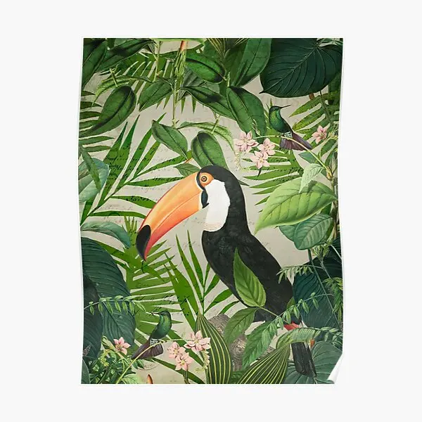 

Toucan And Hummingbirds Poster Vintage Painting Mural Wall Decor Decoration Room Funny Picture Modern Home Art Print No Frame