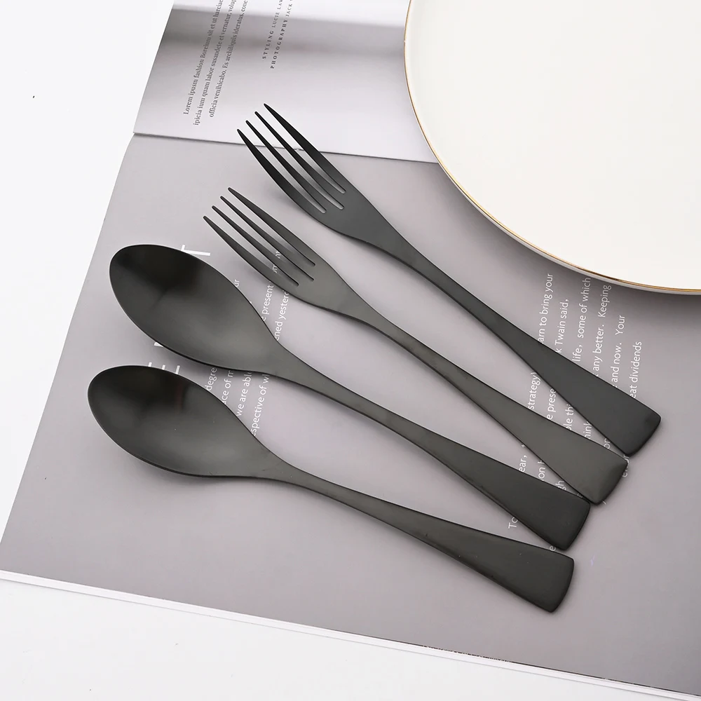 Stylish Black Cutlery Set, Matte Black Cutlery Set