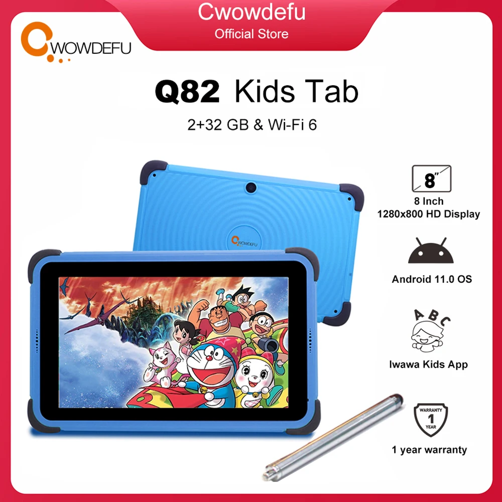 Tablette éducative pour enfants, 8 pouces, Android 11, wi-fi 6, Quad