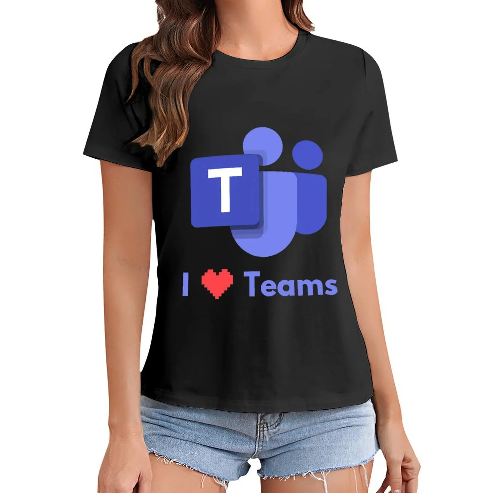 

I Love Teams - Microsoft Teams T-Shirt graphics funnys fashion woman blouse 2024