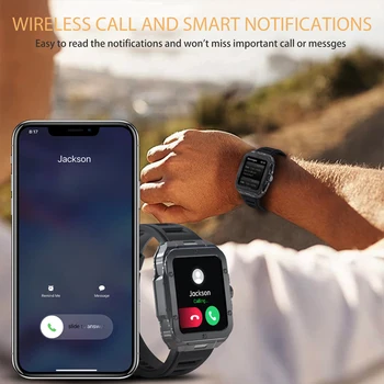 1.85" Touchscreen Smartwatch With 350mAh Battery, Call/Message Alerts, Fitness Tracking, Smart Watch For Android & Iphone 2