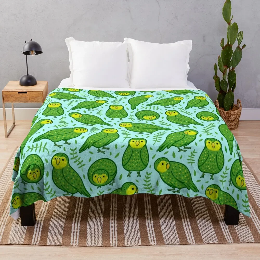 

Kakapo Throw Blanket Plaid on the sofa Summer Soft Plush Plaid Luxury Throw Blankets