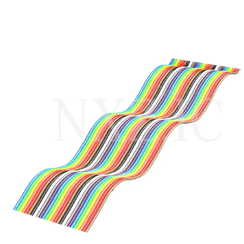 1m 1.27mm spacing rainbow flat ribbon cable DuPont FC 1.27 wire DuPont connector 6p/8p/10p/12p/14p/16p/34p/40p/60p