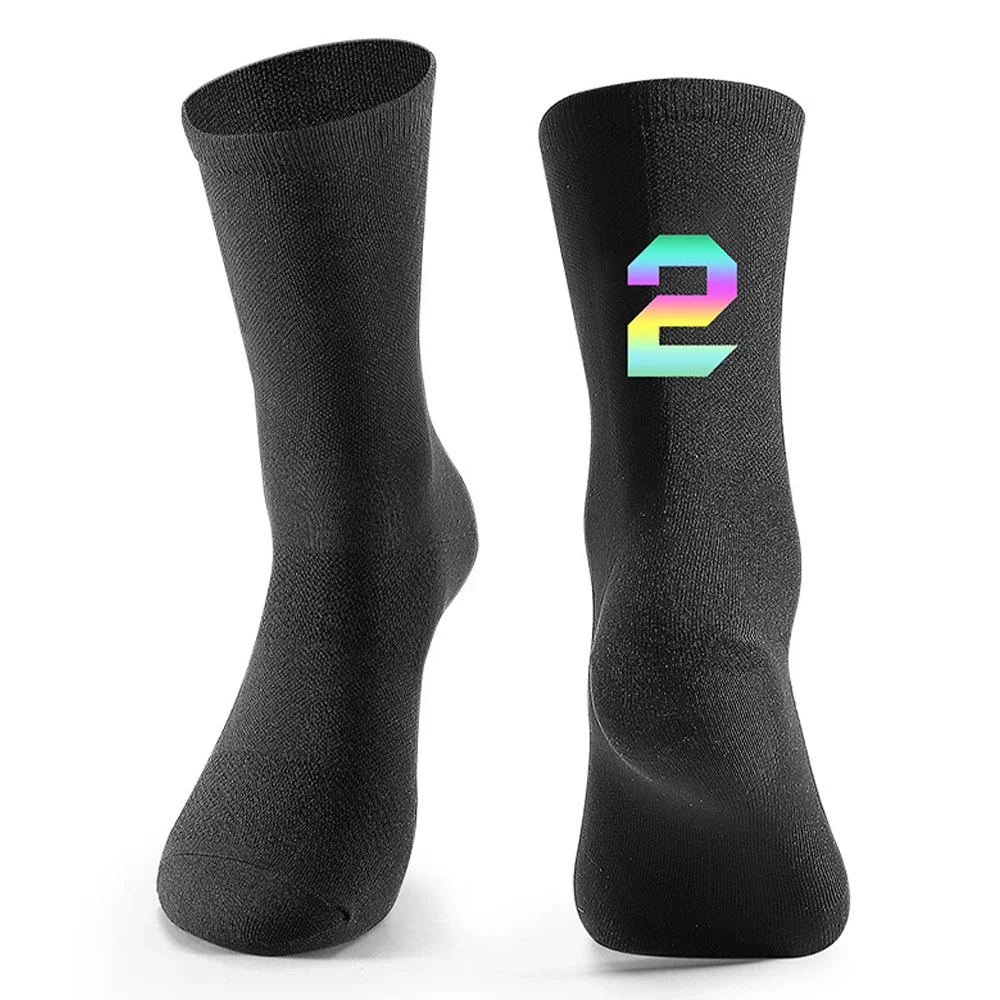 1 Pair Professional Cycling Breathable Socks Bicycle Racing Compression Socks Men Soccer Basketball Sports Reflective Socks