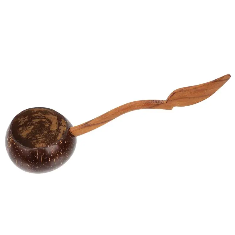 Wooden Scoop Spoon Coconut Long Wooden Water Scoop Handle Scoop Wooden Bathing 1pc Spoon Water Bathroom Ladle Shell Household
