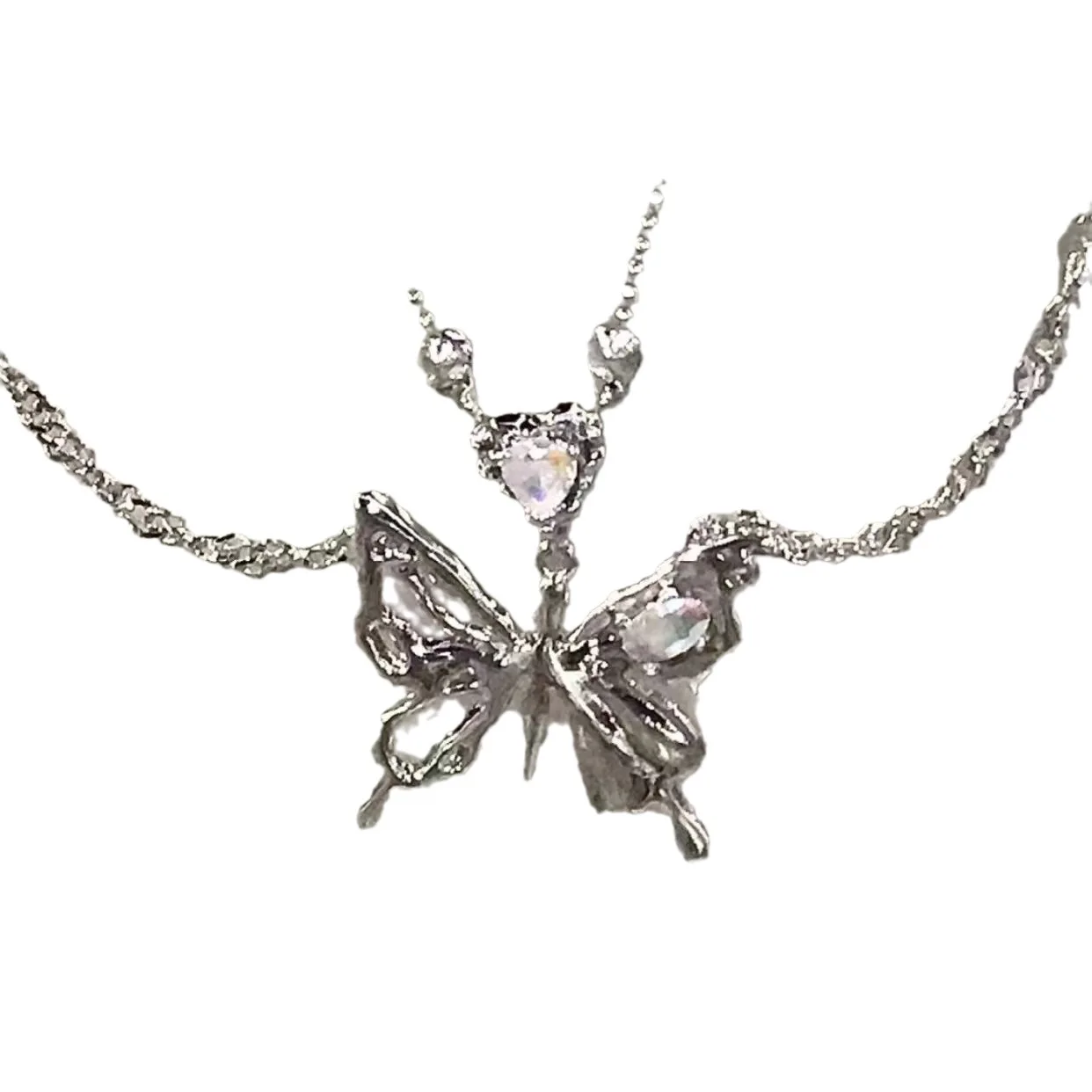 Trendy Cute Iced Out Butterfly Choker Necklaces – Lunpify