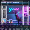 Metal Loft Bed Twin Size with Desk and Charging Station White Twin Loft Bed with LED Lights, 4Storage Shelves and2Fabric Drawers 6