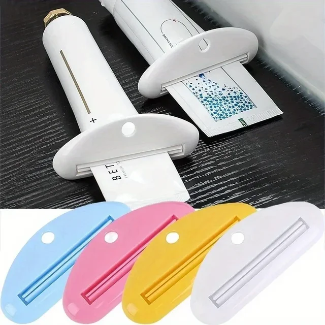 Spremi dentifricio in plasticaDispenser manuale per dentifricio, spremiagrumi multifunzionale indipendente per accessori da bagno 1