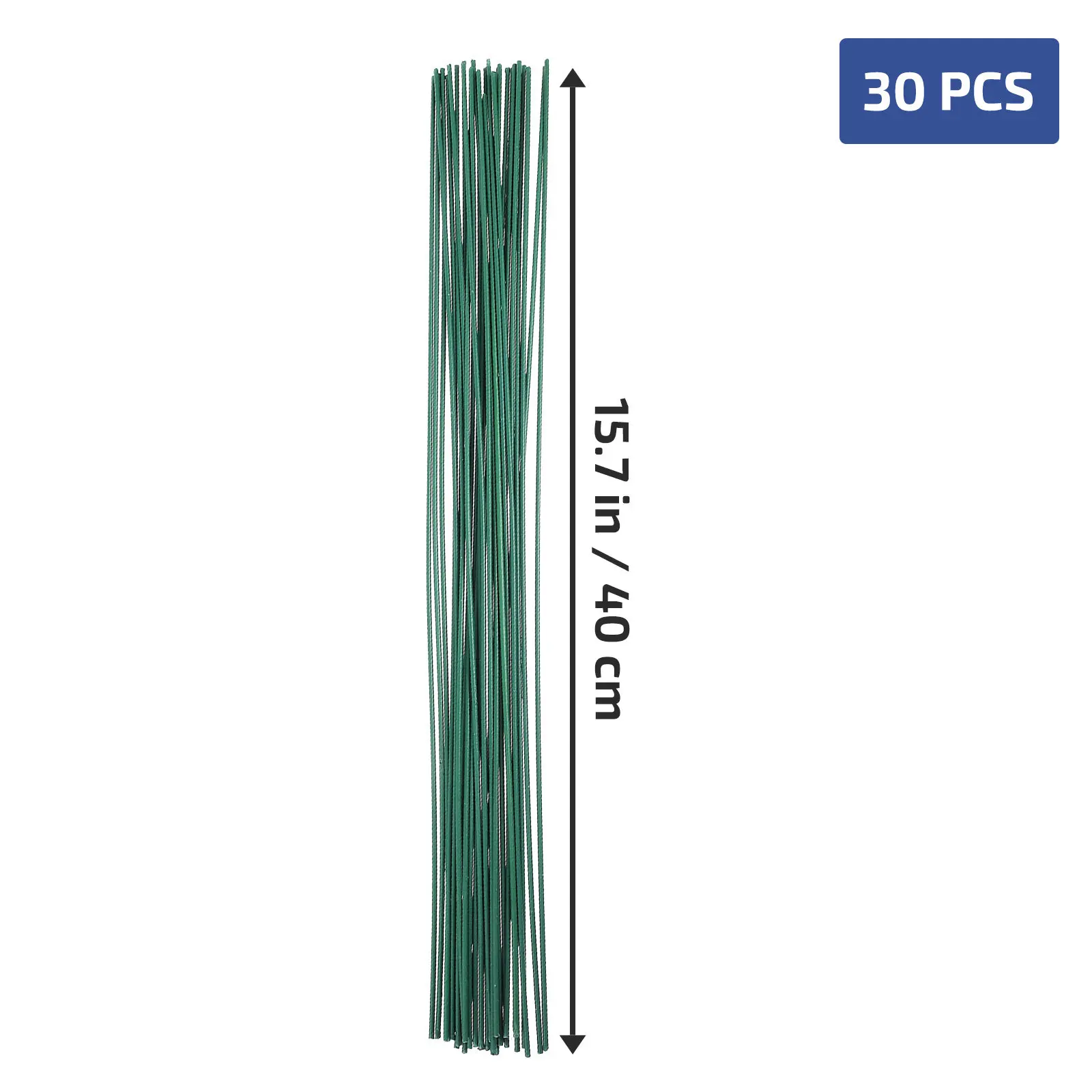 30Pcs 녹색 꽃 와이어 줄기 DIY 꽃 만들기 수제 공예 웨딩 부케 홈을위한 두꺼운 유연한 꽃집 와이어 테이프