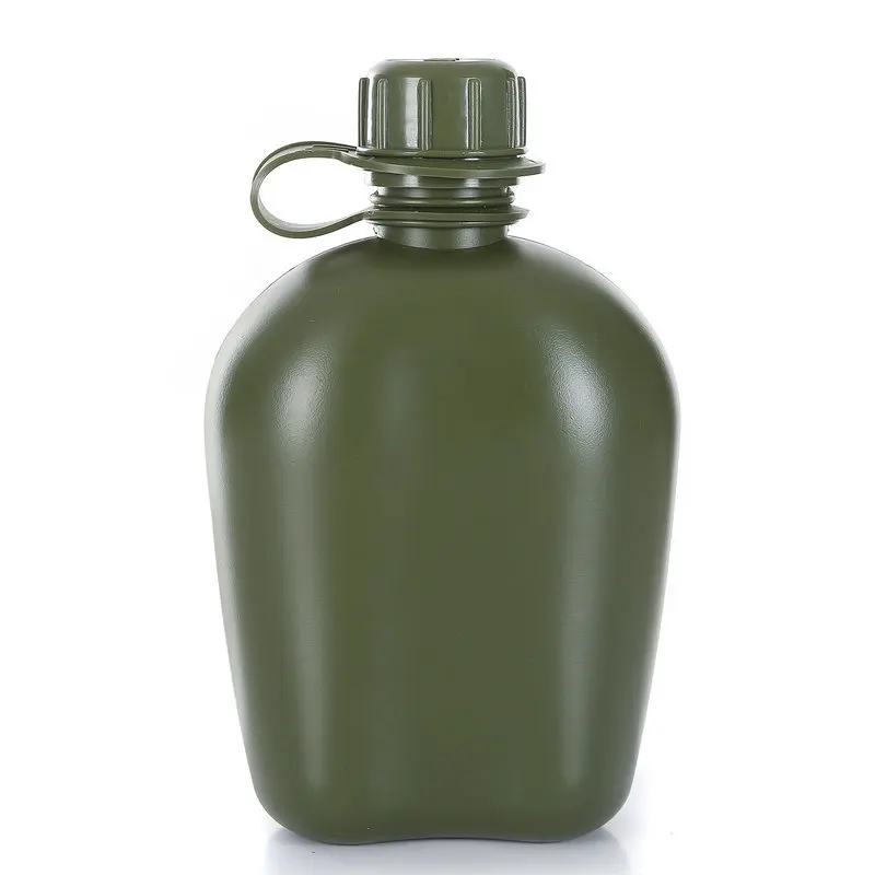 Outdoor 1L Water Bottle Alloy Lunch Box Camping Survival Kettle Outdoor Tableware Bag
