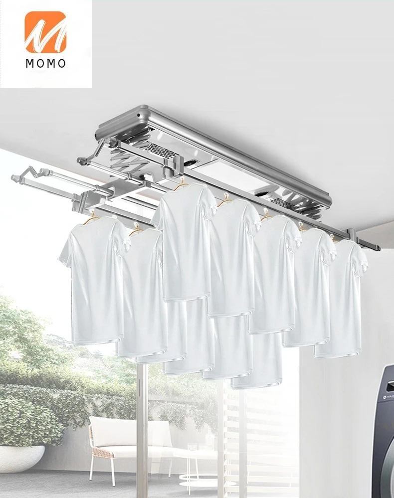 Zilver Smart Kleerhanger Automatische Opvouwbare Plafond Droogrek Met Steriliseren | - AliExpress