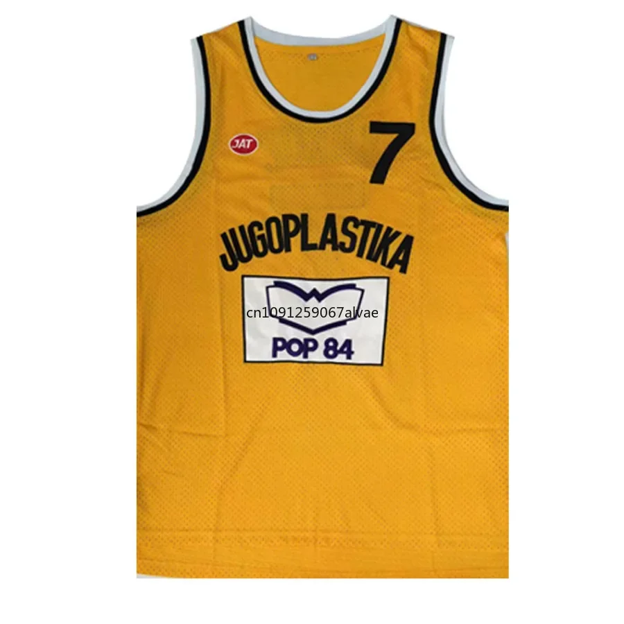 Toni Kukoc Jersey 7 Croatia JUGOPLASTIKA Basketball Jerseys Sport Shirt All Stitched Mens Us Size S-3XL