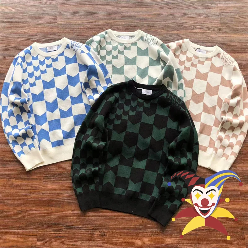 

Rhude Cashew Jacquard Sweater Men Women Oversized Top Quality Sweatshirts