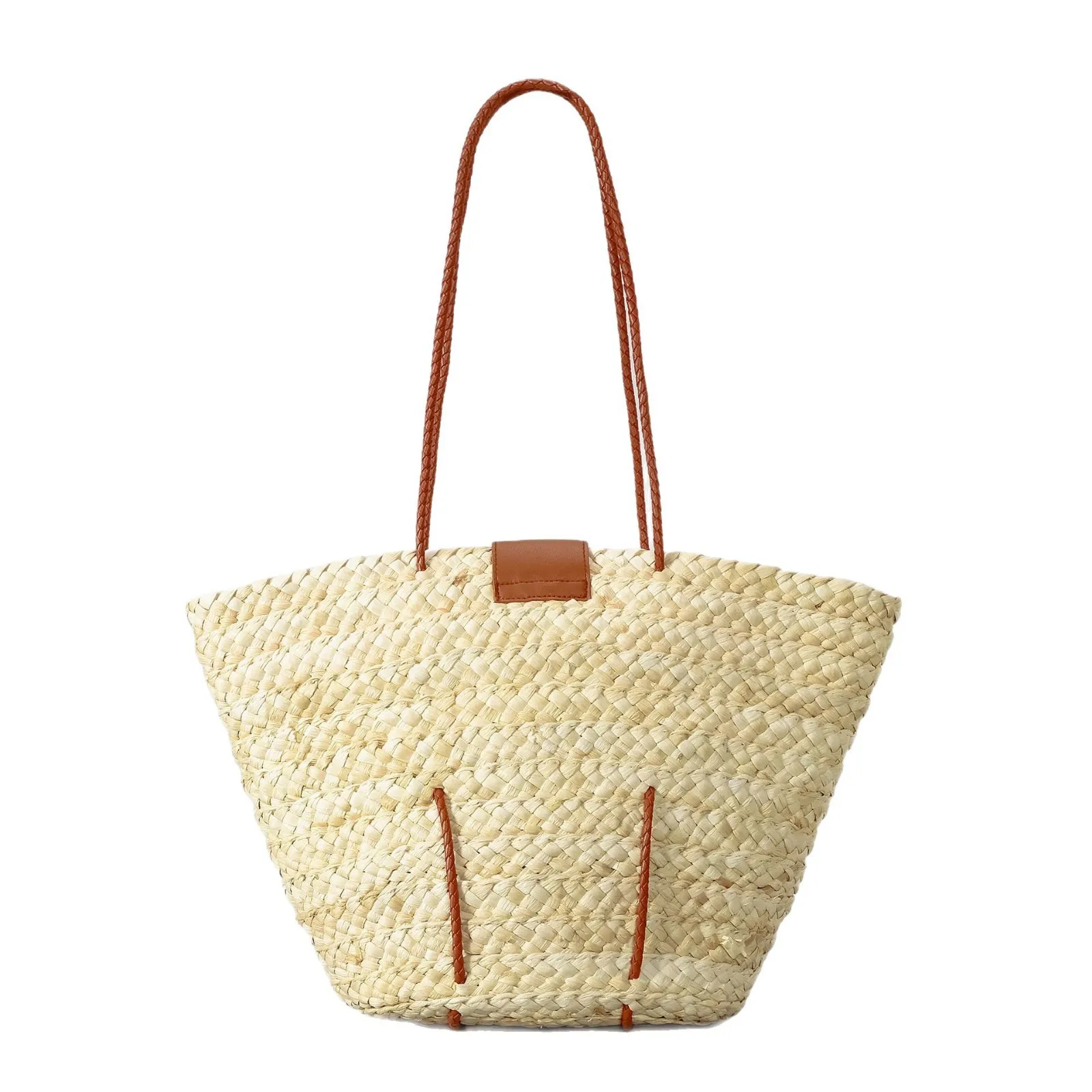 New Fashion Handheld Bag Large Capacity Women Shoulder Bags Straw Woven Handbags Hand-woven Tote Beach Bags Designer Brand Purse