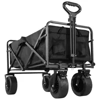 Collapsible Folding Utility Beach Cart Wagon Heavy Duty Large Capacity Fold Wagon Ourdoor Trolley Portable Garden Camping Cart 1