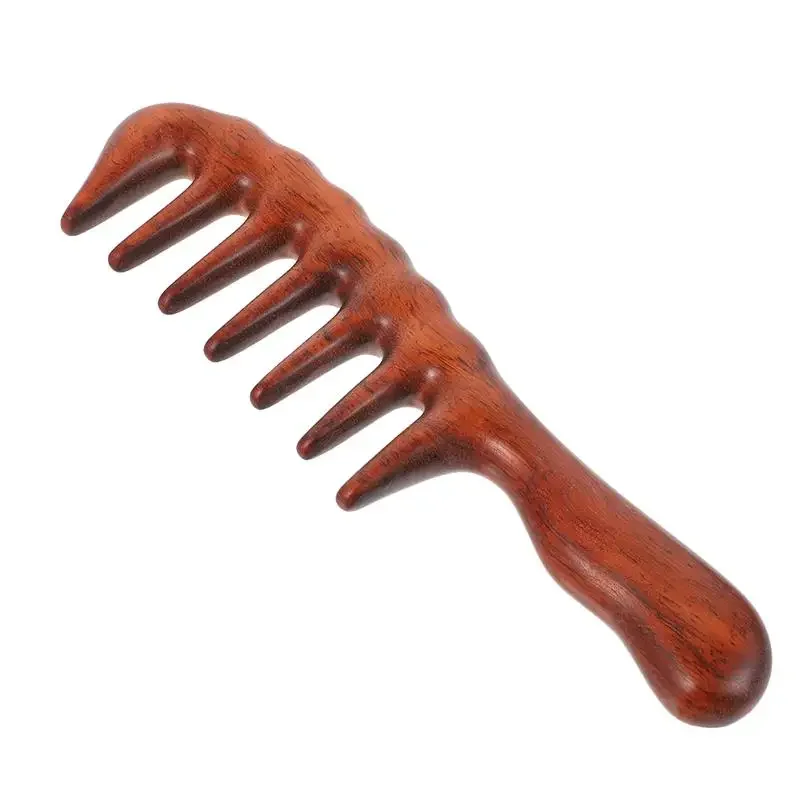 1Pc Meridian Massage Wood Hair Comb Hair Scalp Comb Massage Wide Teeth 19.5X5cm