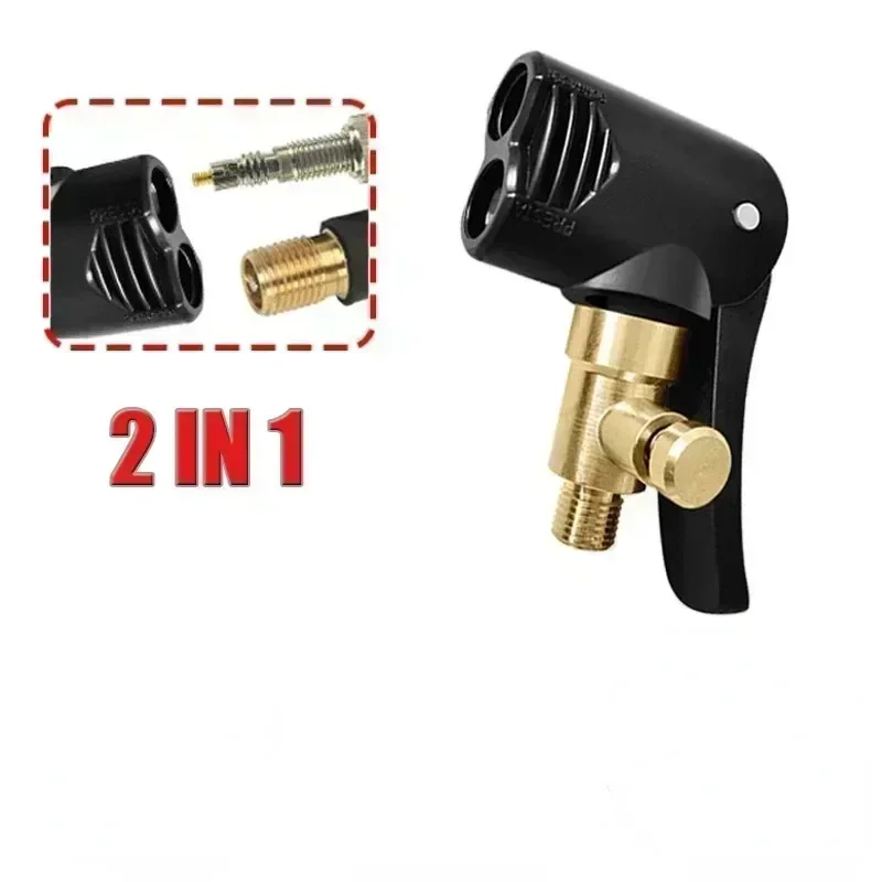 Bicycle Air Nozzle Brass Portable Tire Chuck Pump Valve Connector Adapter Bike Tyre Wheel Valves Part Inflatable Pumps