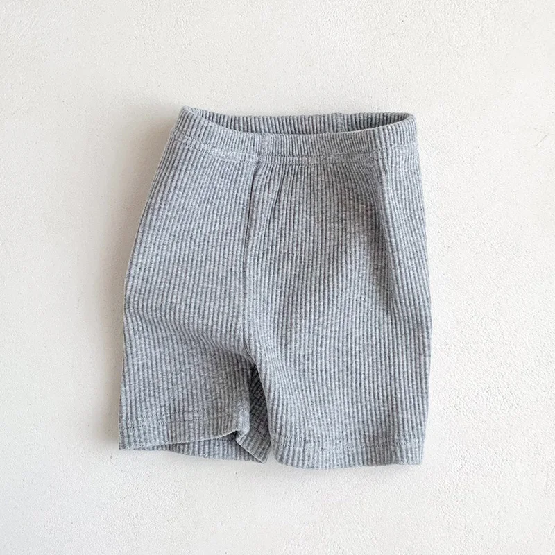 Baby Girls Shorts Ribbed Elastic Striped Trousers Pants Fashion Kids Casual Infant Clothing Korean Style Toddler Short 0-2Y casual shorts baby trousers