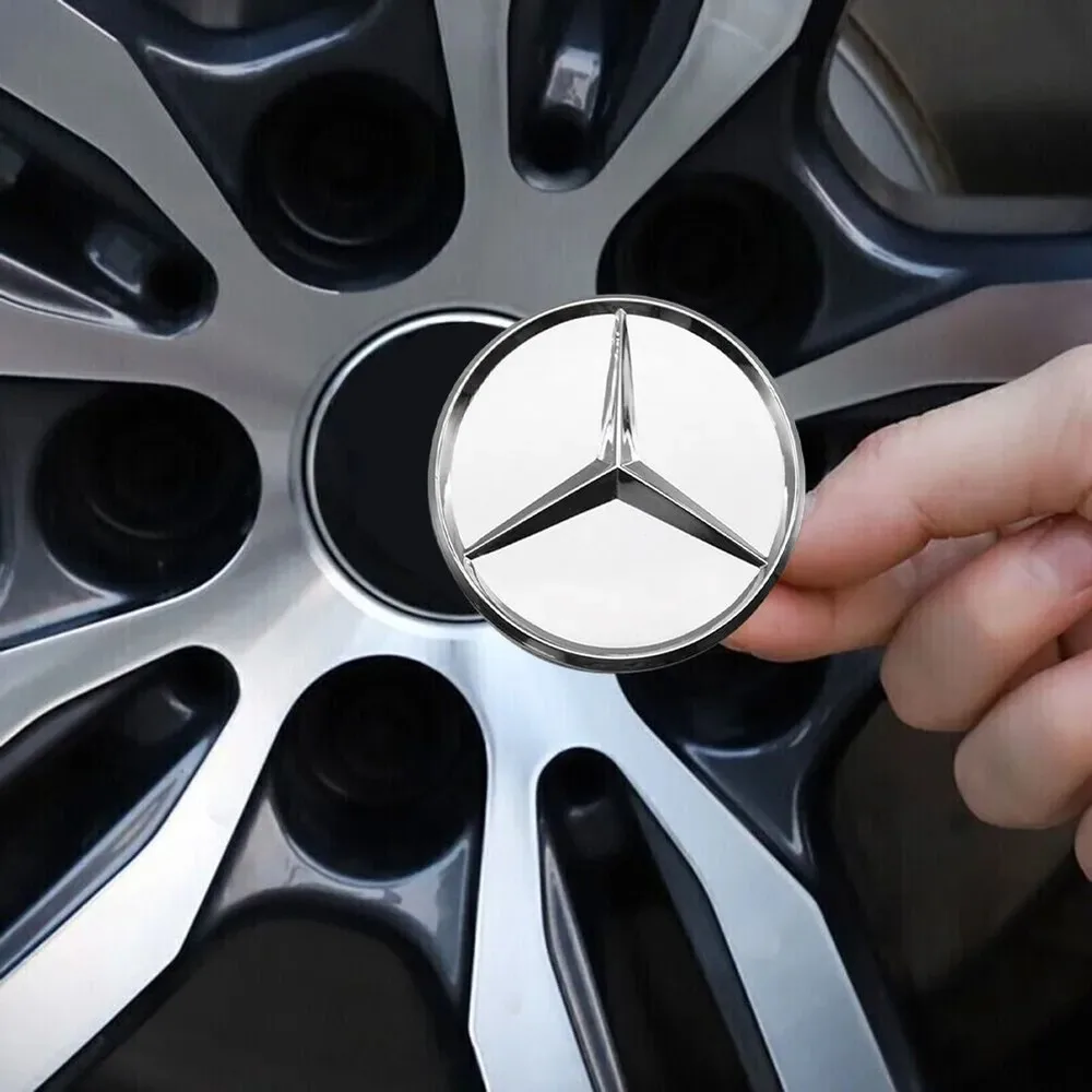 for logo Emblem 4Pcs 75mm Mercedes Benz B/C/E/S Class A Class C200 LGLC GLK CLA GLA GLE GL Car Wheel Center Hub Caps Cover Badge