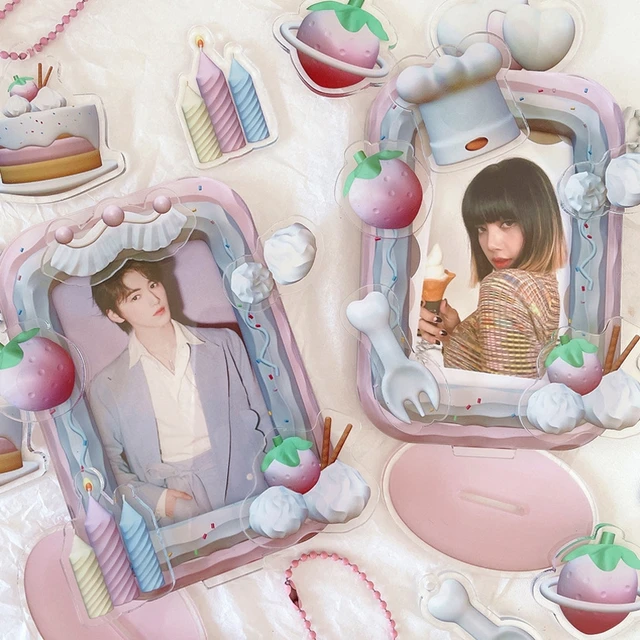 Akril Fotokard Tartó Ins Kawaii Képkeret Kpop Idol Fotókeret Asztali Kijelző Mágneses Fotóvédelem
