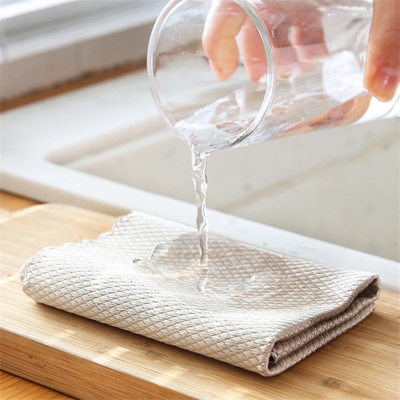 4/6/8pcs Fish Scale Wipe Cloth Microfiber Cleaning Cloths Glass