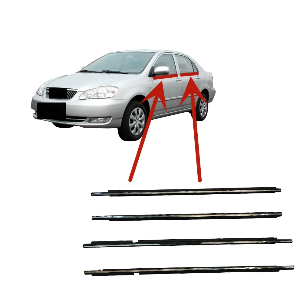 Фото 4 шт., хромированные или черные резиновые окна для Toyota Corolla 2003-2008 защитный уплотнитель для стеклянного ламината 75720-02120 №1