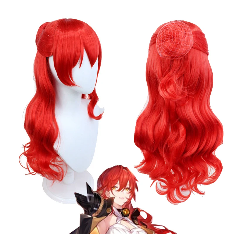

Honkai Star Rail Himeko Cosplay Wig Long Curly Wig Red Wig Cosplay Anime Cosplay Wigs Heat Resistant Synthetic Wigs