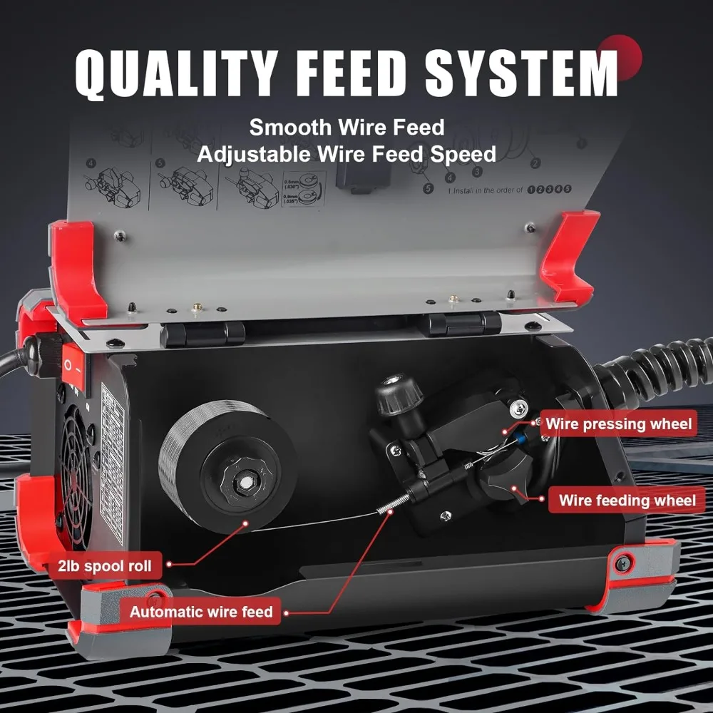 140Amp MIG Welder Flux Core MIG Welder/Stick/Lift TIG 3 in 1 Welding Machine, Welder Machine 110V With Synergy IGBT Inverter 5