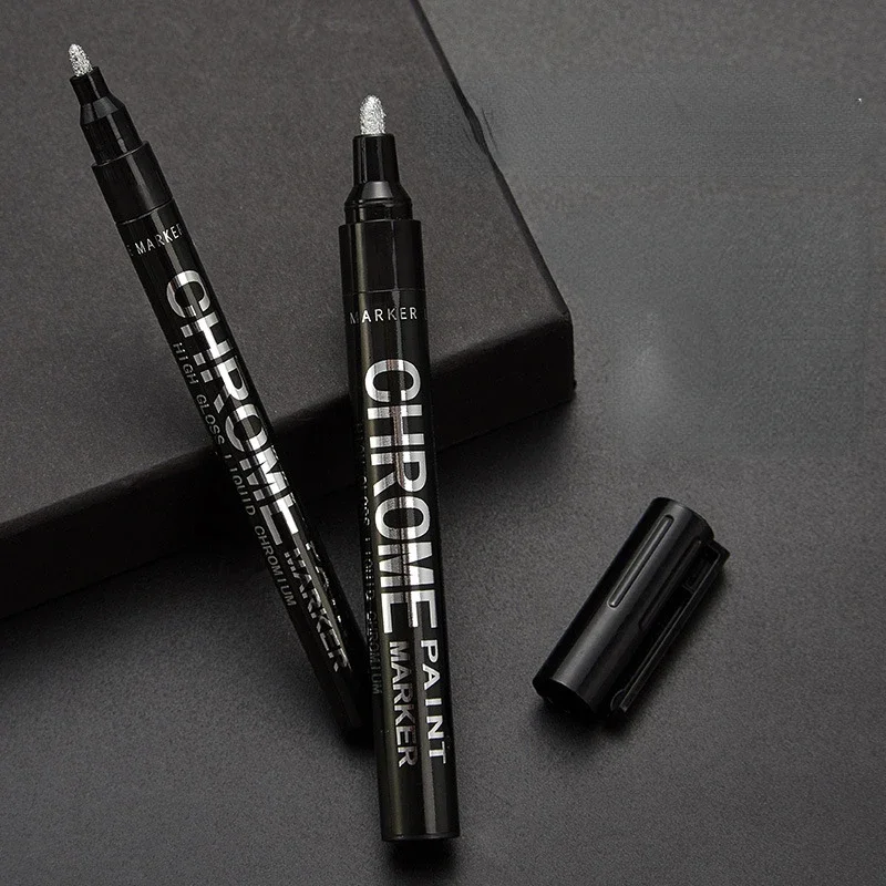 Electroplating Chrome Mirror Marker Silver Liquid Hand-repair Chrome-plated Metal Waterproof Pen Craftwork Paint Pen 0.7/1/3mm mirror marker pens paint marker pen paint pen art marker pen