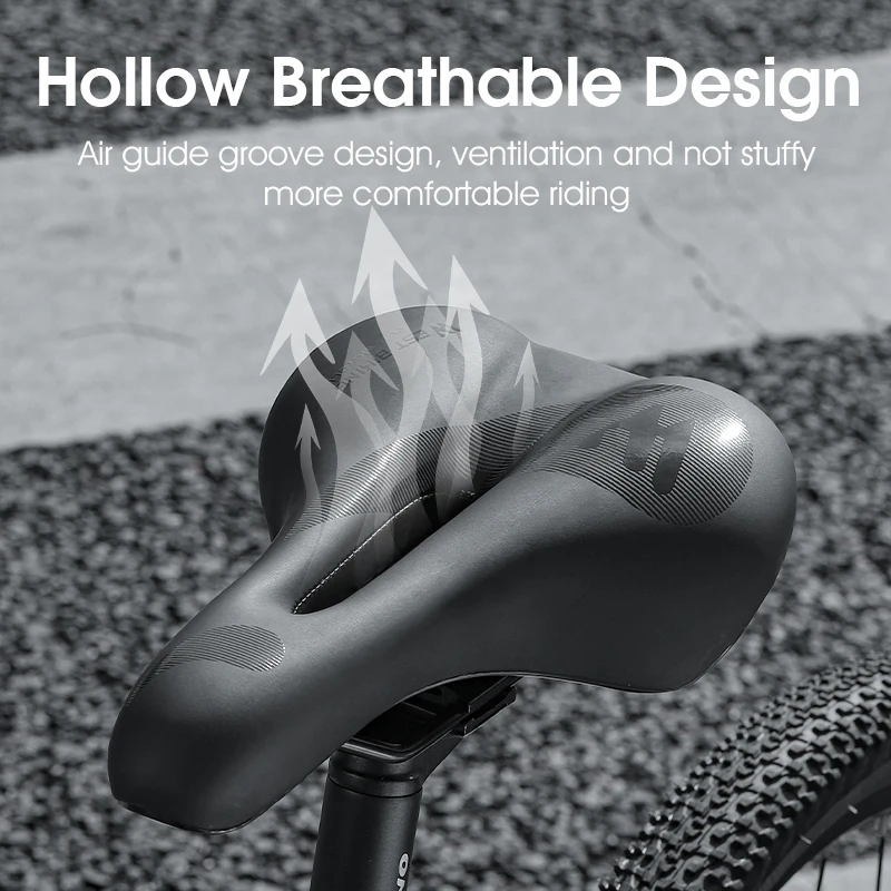 WEST BIKING Thicken Bike Saddle Hollow Breathable MTB Road Bicycle Cushion Shock Absorption Rebound Cycling Seat Bike Parts