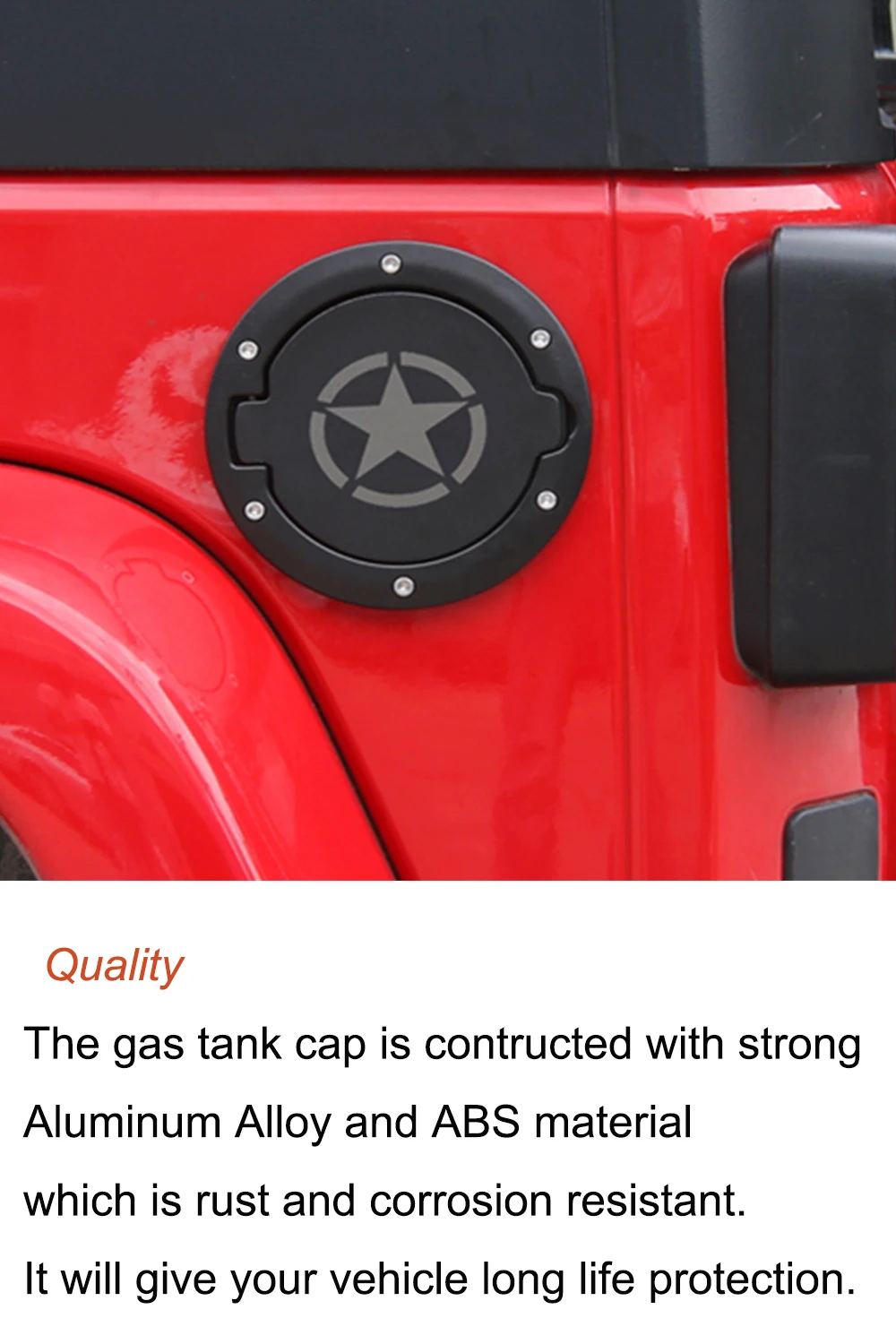Černý kryt nádrže paliva pro Jeep Wrangler JK