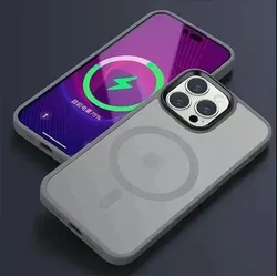 Translucent Frosted Matte Magnetic Phone Case with Magsafe Compatibility - iPhone 18 (Grey)