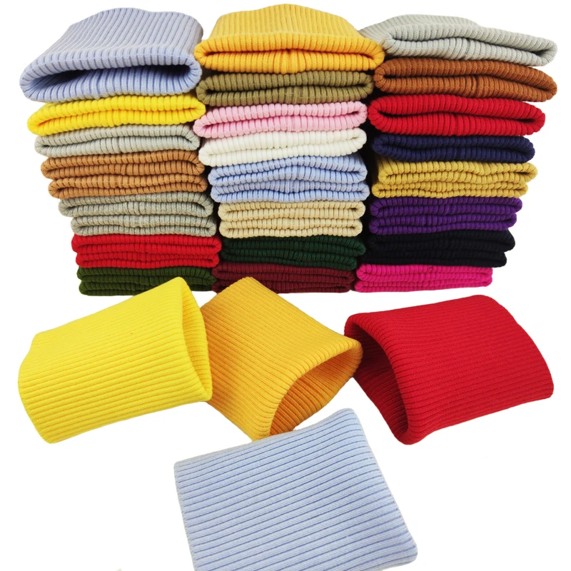 

1 Pair Cotton Knitted Rib Fabric Sewing For DIY Clothing Stretchy Threaded Sweater Children Cuff Collar Pants Jacket Accessories