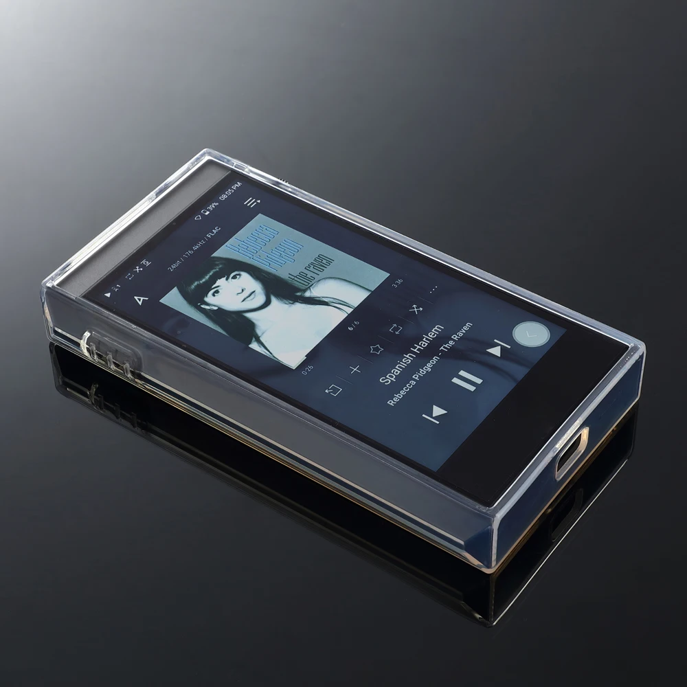 Soft Clear Crystal TPU Skin Case Cover for iRiver AK SP2000T with Front Screen Protector Tempered Glass